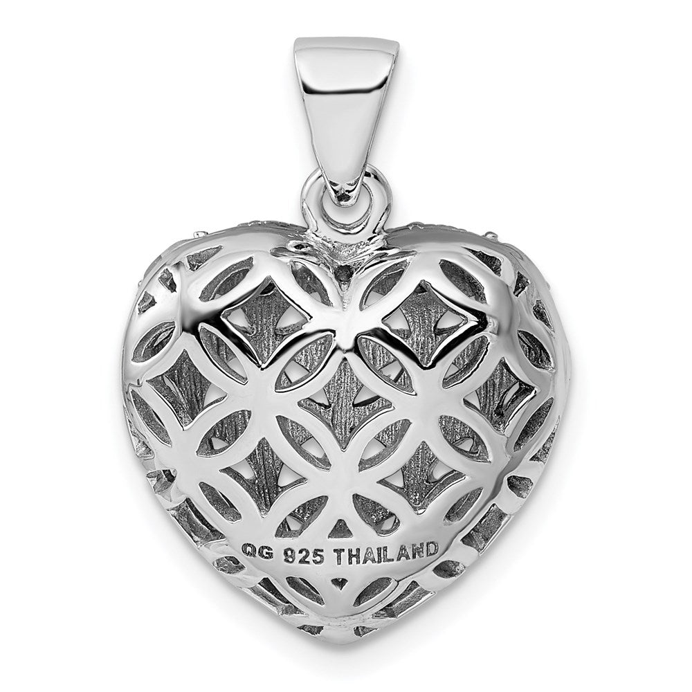 Sterlingsilber Rhodiniert mit Granat Herz Anhänger
