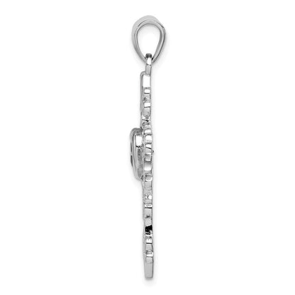 Sterlingsilber Rhodiniert Amethyst Kreuz Anhänger