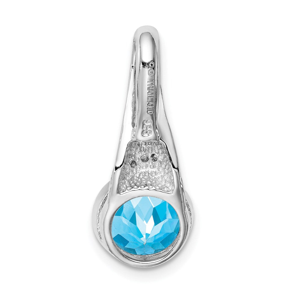 Sterlingsilber Rhodiniert mit Zirkonia und Blautopas Anhänger