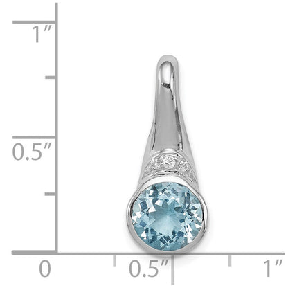 Sterlingsilber Rhodiniert mit Zirkonia und Blautopas Anhänger