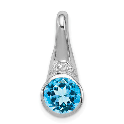 Sterlingsilber Rhodiniert mit Zirkonia und Blautopas Anhänger