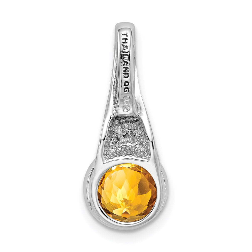 Sterlingsilber Rhodiniert mit Zirkonia und Citrin Anhänger
