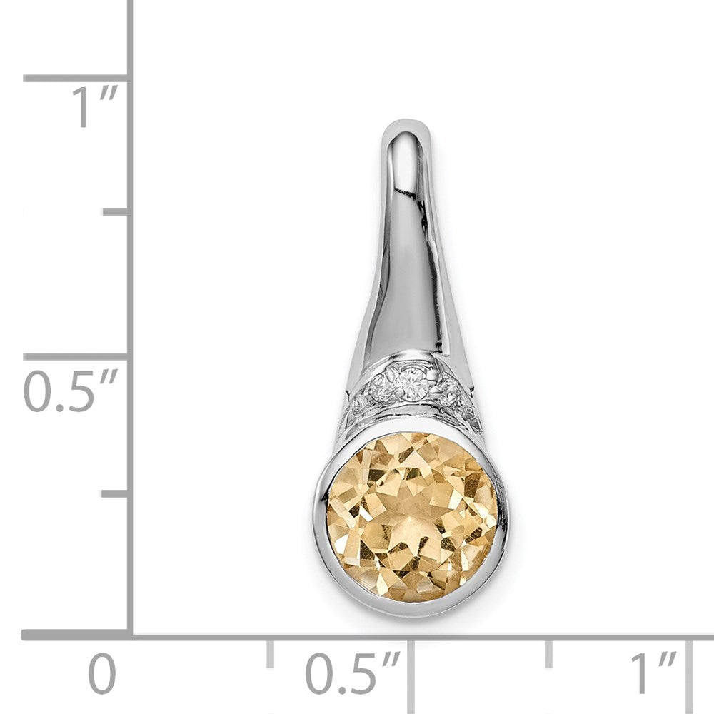 Sterlingsilber Rhodiniert mit Zirkonia und Citrin Anhänger