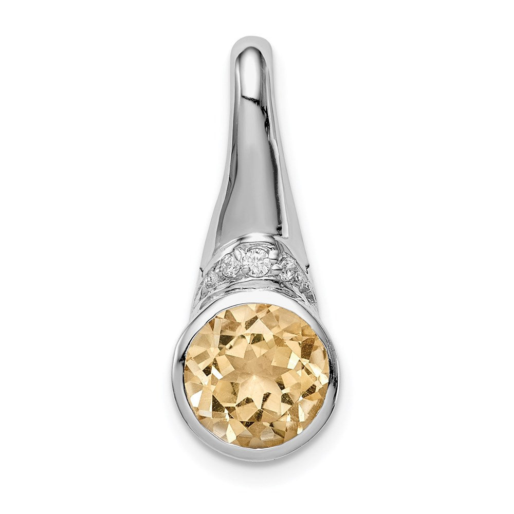 Sterlingsilber Rhodiniert mit Zirkonia und Citrin Anhänger