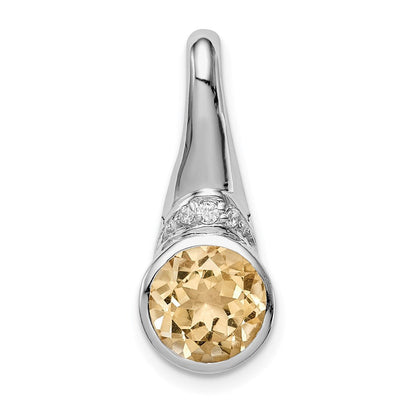 Sterlingsilber Rhodiniert mit Zirkonia und Citrin Anhänger