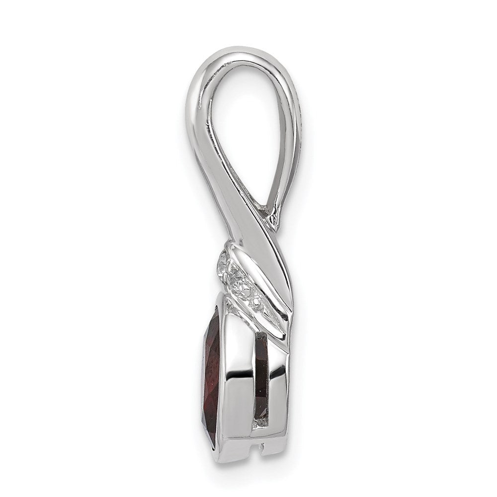 Sterlingsilber Rhodiniert mit Zirkonia und Granat Anhänger