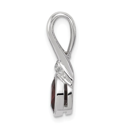 Sterlingsilber Rhodiniert mit Zirkonia und Granat Anhänger
