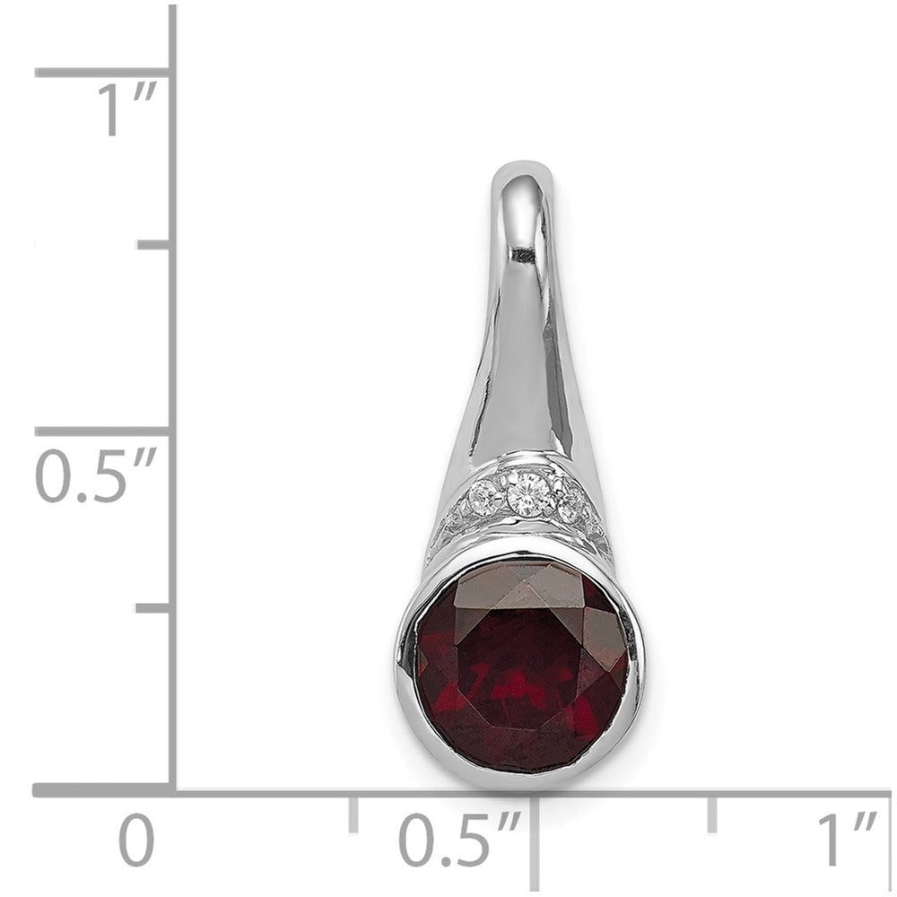 Sterlingsilber Rhodiniert mit Zirkonia und Granat Anhänger