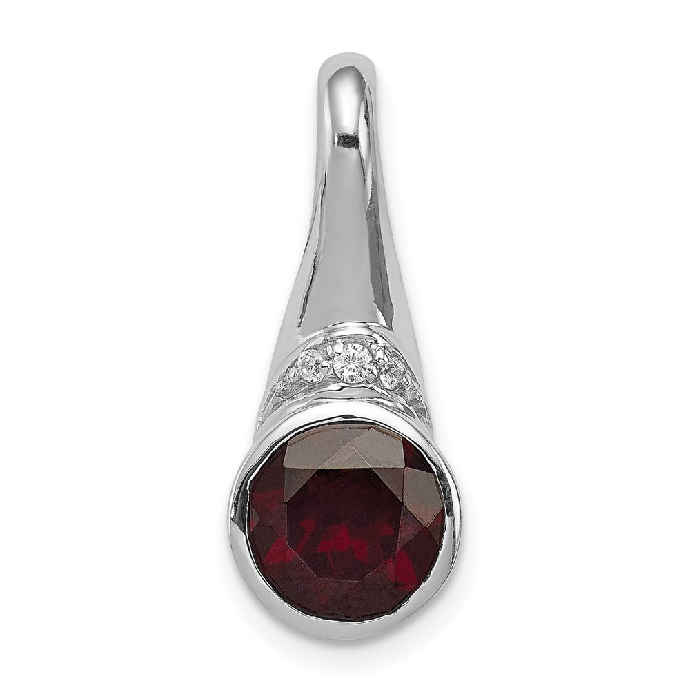 Sterlingsilber Rhodiniert mit Zirkonia und Granat Anhänger