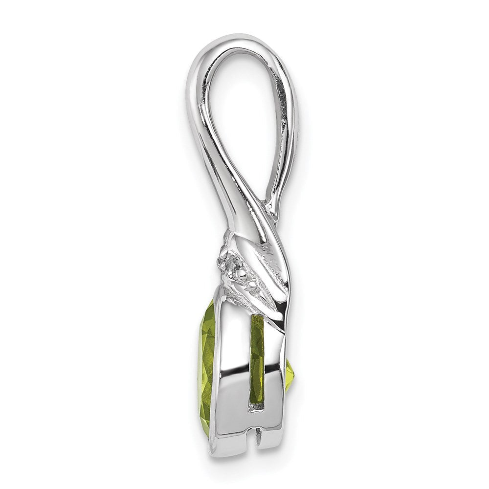 Sterlingsilber Rhodiniert Zirkonia und Peridot Anhänger
