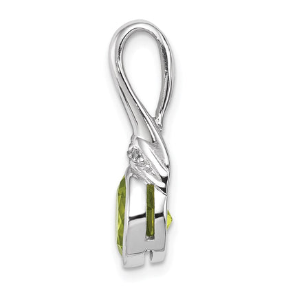 Sterlingsilber Rhodiniert Zirkonia und Peridot Anhänger