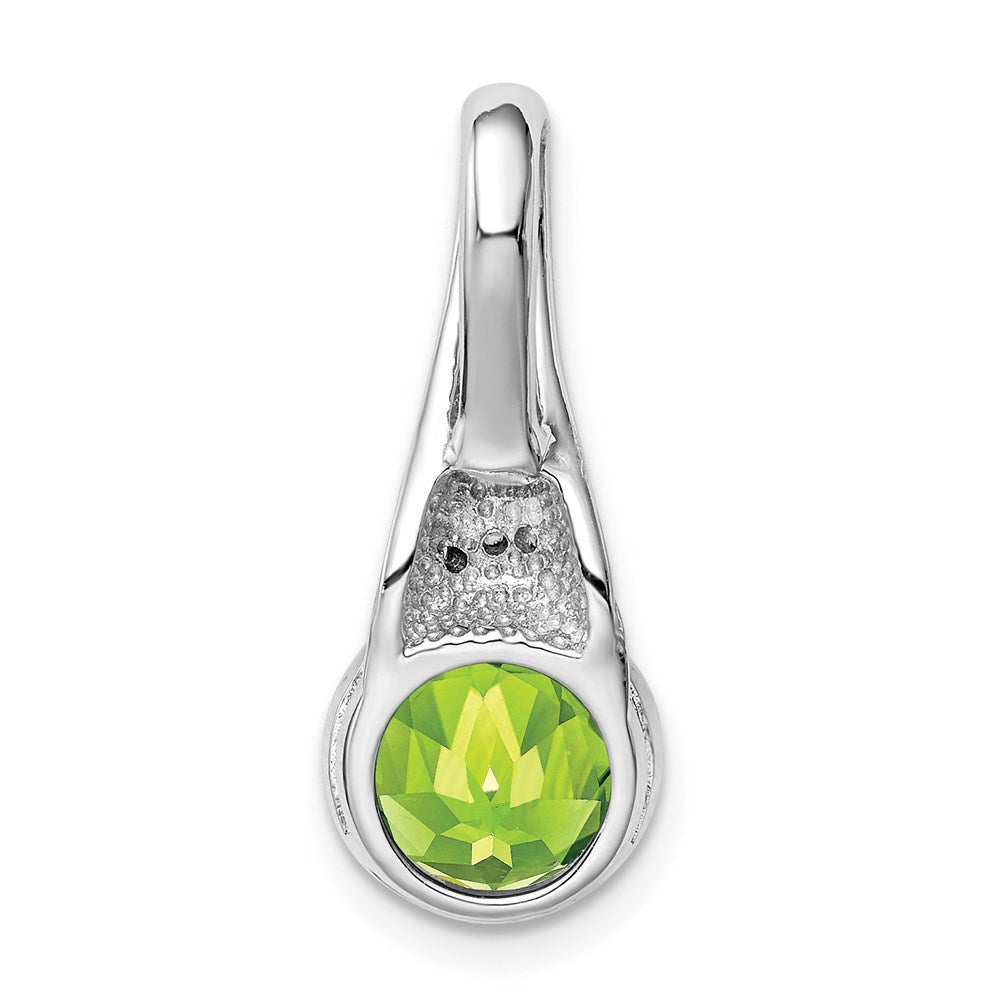 Sterlingsilber Rhodiniert Zirkonia und Peridot Anhänger