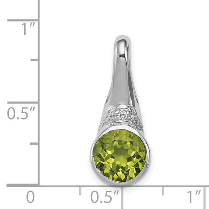 Sterlingsilber Rhodiniert Zirkonia und Peridot Anhänger