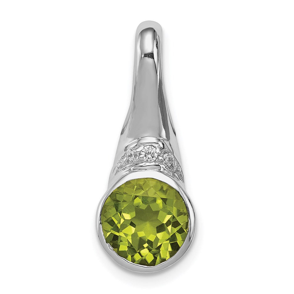 Sterlingsilber Rhodiniert Zirkonia und Peridot Anhänger