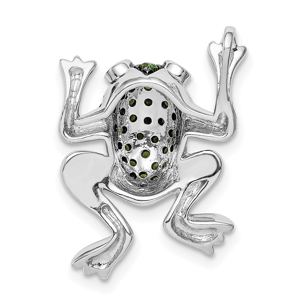 Sterlingsilber Rhodium Weiß Topas & Chrome Diopside Frosch Anhänger