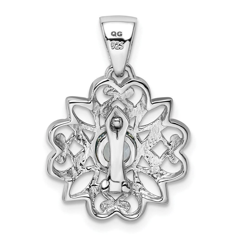 Sterlingsilber Rhodiniert mit Blautopas Anhänger