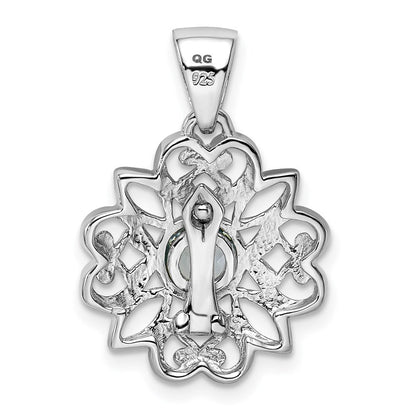 Sterlingsilber Rhodiniert mit Blautopas Anhänger