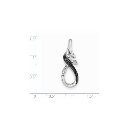 Sterlingsilber-Anhänger mit weißen und schwarzen Diamanten zum Aufschieben