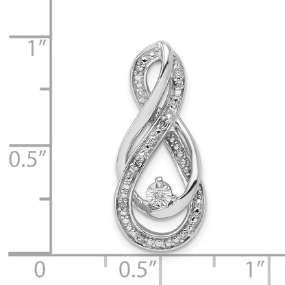 Sterlingsilber Rhodium Diamant. Unendlichkeit Symbol Anhänger
