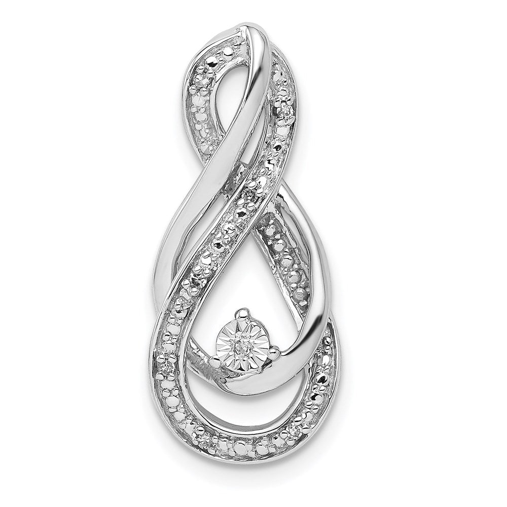 Sterlingsilber Rhodium Diamant. Unendlichkeit Symbol Anhänger