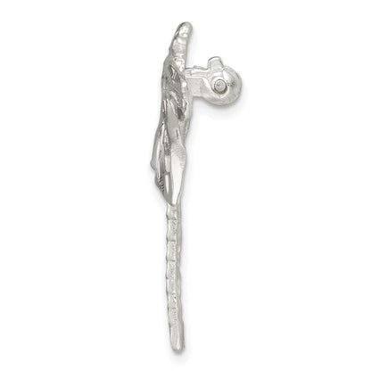 Sterlingsilber Satiniert Finish Diamantiert Drache Fly Brosche