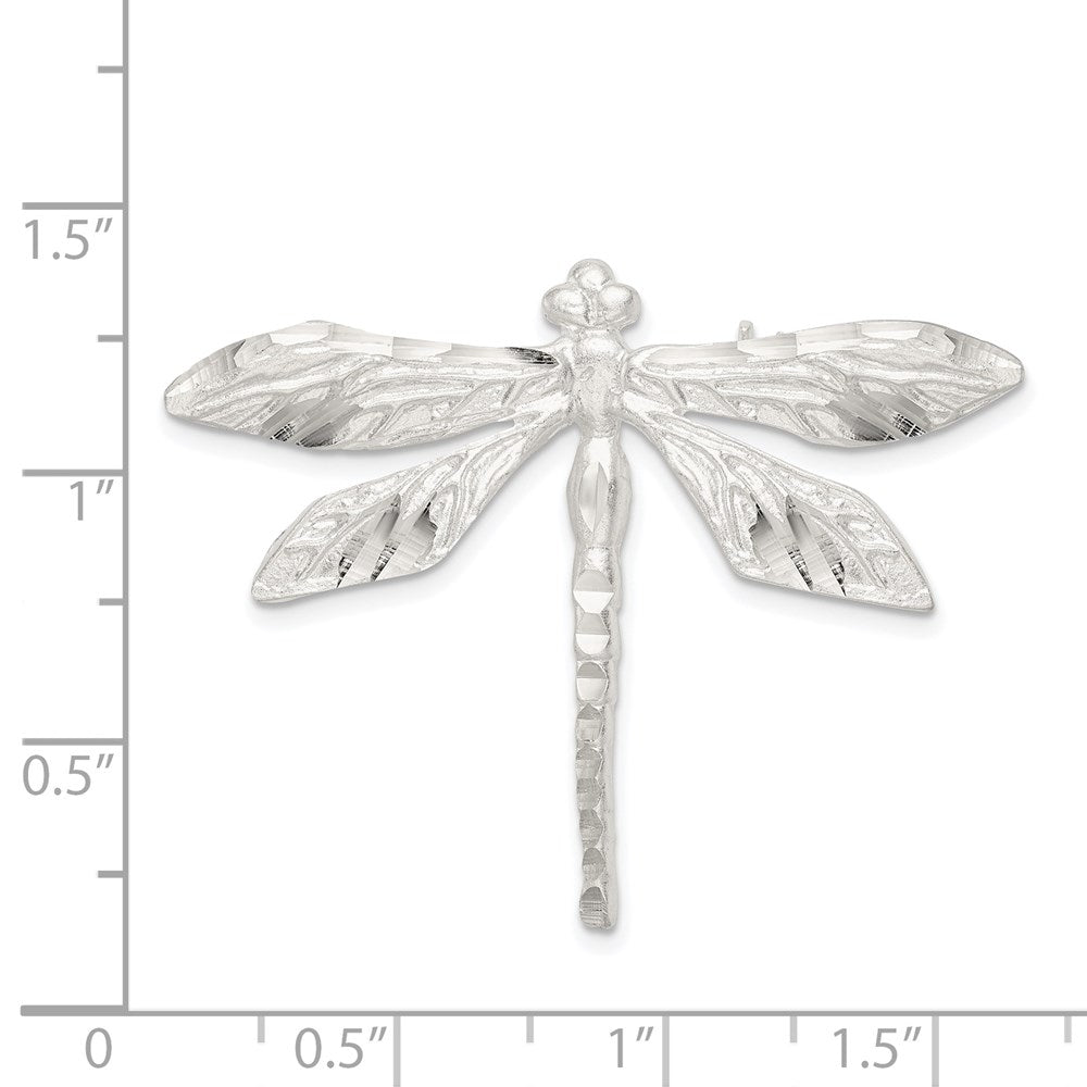 Sterlingsilber Satiniert Finish Diamantiert Drache Fly Brosche