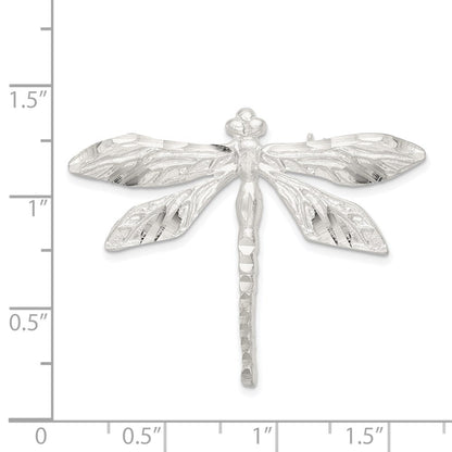 Sterlingsilber Satiniert Finish Diamantiert Drache Fly Brosche