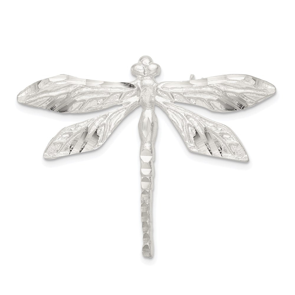 Sterlingsilber Satiniert Finish Diamantiert Drache Fly Brosche