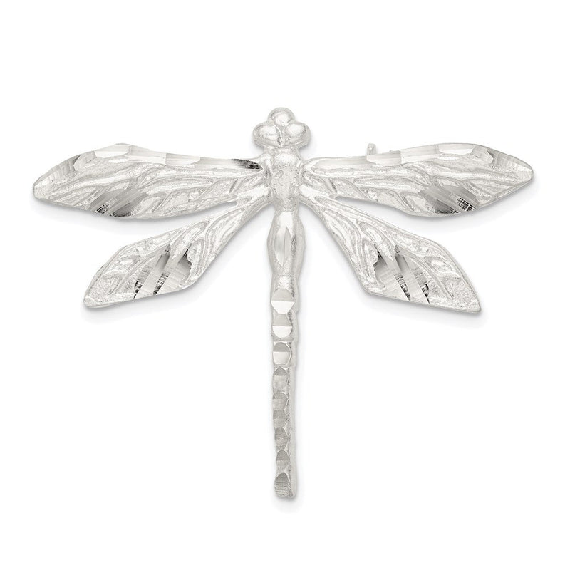Sterlingsilber Satiniert Finish Diamantiert Drache Fly Brosche