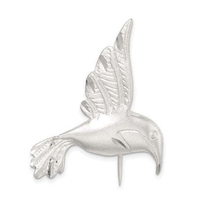 Sterlingsilber Satiniert Finish Diamantiert Hummingbird Brosche