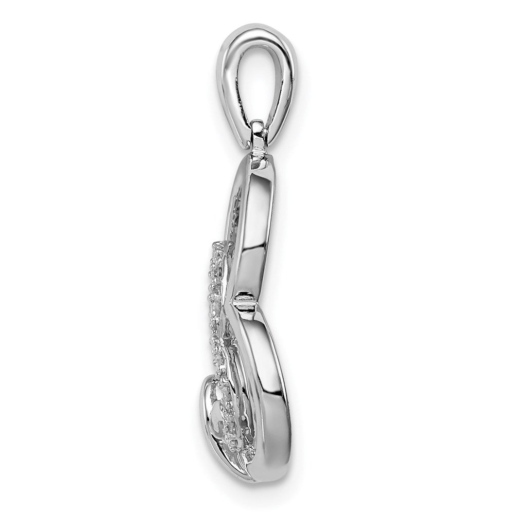 Sterlingsilber Rhodium Diamant. Herzen Anhänger