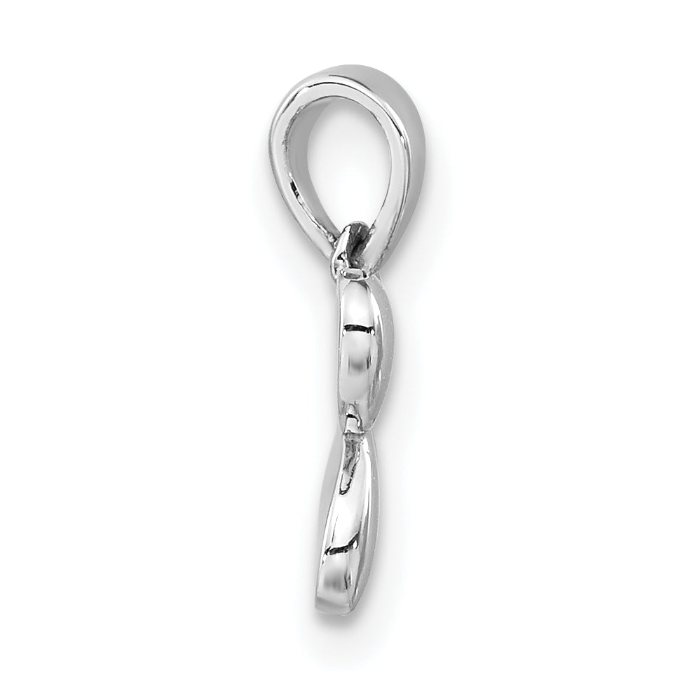 Sterlingsilber Poliert & Satiniert Zirkonia Schmetterling Anhänger