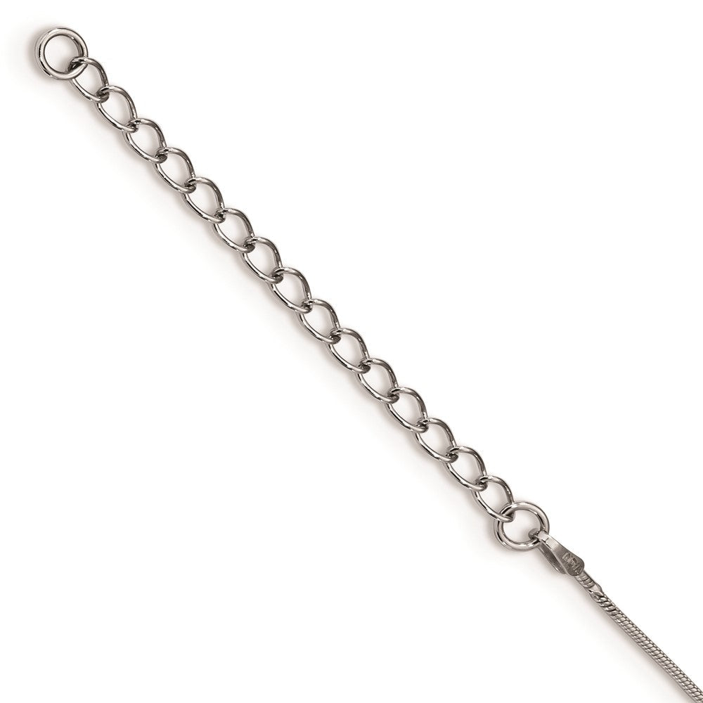 White Night Halskette aus rhodiniertem Sterlingsilber mit Tropfen aus blauen und weißen Diamanten, 45,7 cm (18 Zoll) mit 5 cm (2 Zoll) Verlängerung