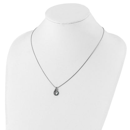 White Night Halskette aus rhodiniertem Sterlingsilber mit Tropfen aus blauen und weißen Diamanten, 45,7 cm (18 Zoll) mit 5 cm (2 Zoll) Verlängerung