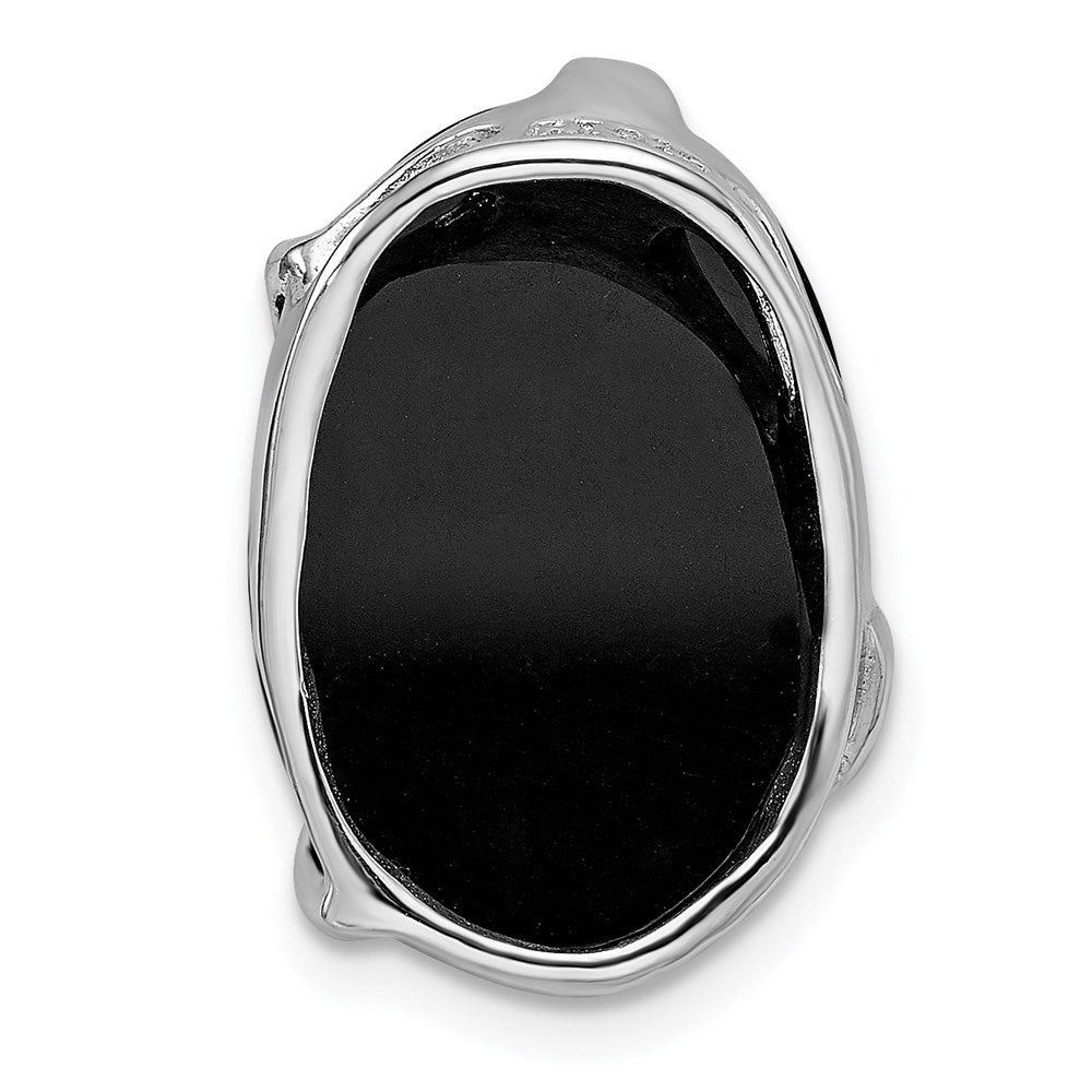 Sterlingsilber Rhodiniert Onyx und Zirkonia Anhänger