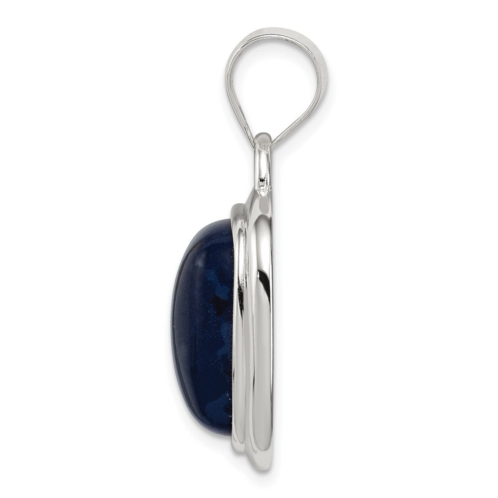 Sterlingsilber Rhodiniert Sodalite Stein Anhänger