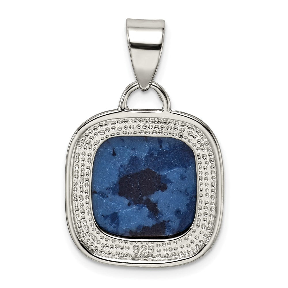 Sterlingsilber Rhodiniert Sodalite Stein Anhänger