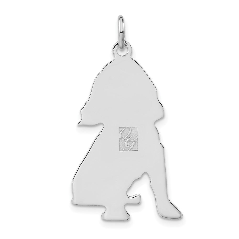 Sterlingsilber Poliert Gravierbar Klein Cocker Spaniel Plättchen Charm