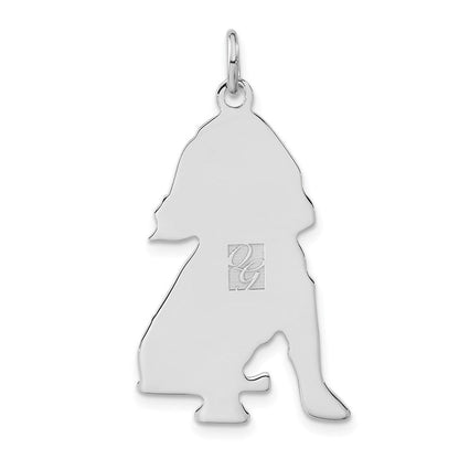 Sterlingsilber Poliert Gravierbar Klein Cocker Spaniel Plättchen Charm