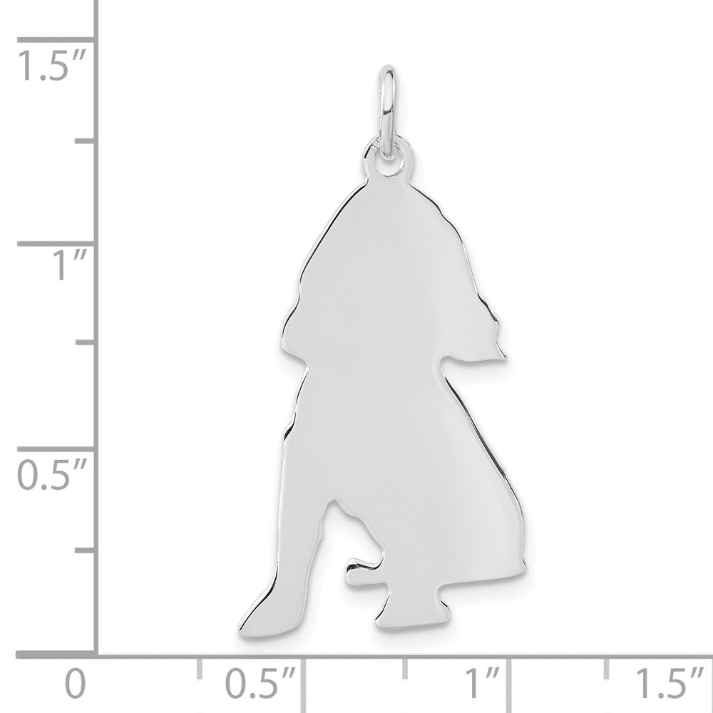 Sterlingsilber Poliert Gravierbar Klein Cocker Spaniel Plättchen Charm