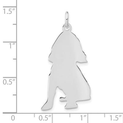 Sterlingsilber Poliert Gravierbar Klein Cocker Spaniel Plättchen Charm