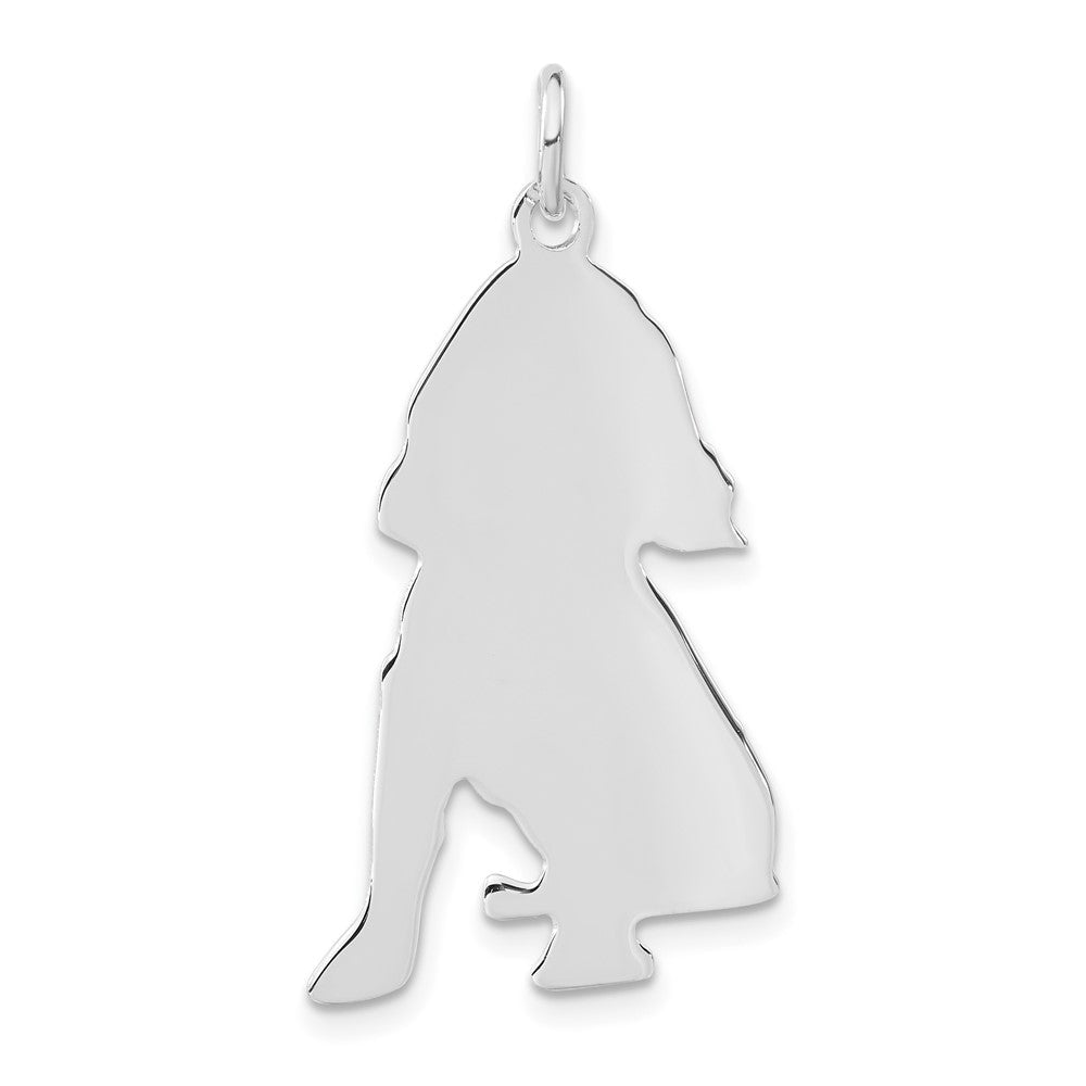 Sterlingsilber Poliert Gravierbar Klein Cocker Spaniel Plättchen Charm