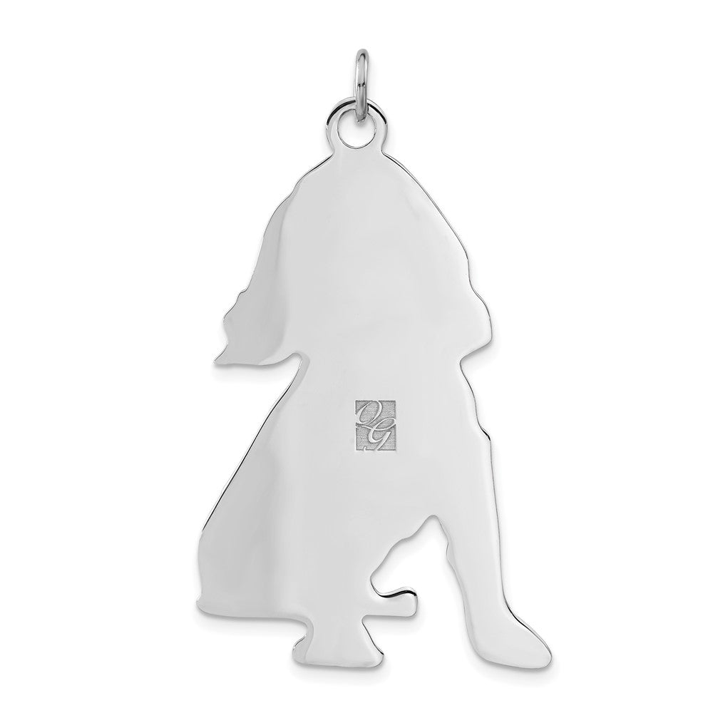 Sterlingsilber Poliert Gravierbar Mittel Cocker Spaniel Plättchen Charm