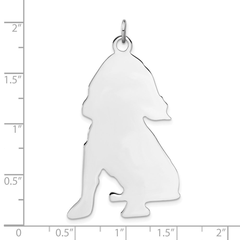 Sterlingsilber Poliert Gravierbar Mittel Cocker Spaniel Plättchen Charm