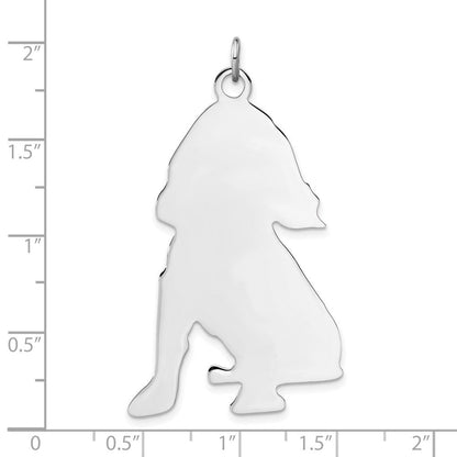 Sterlingsilber Poliert Gravierbar Mittel Cocker Spaniel Plättchen Charm