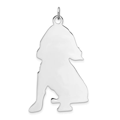 Sterlingsilber Poliert Gravierbar Mittel Cocker Spaniel Plättchen Charm
