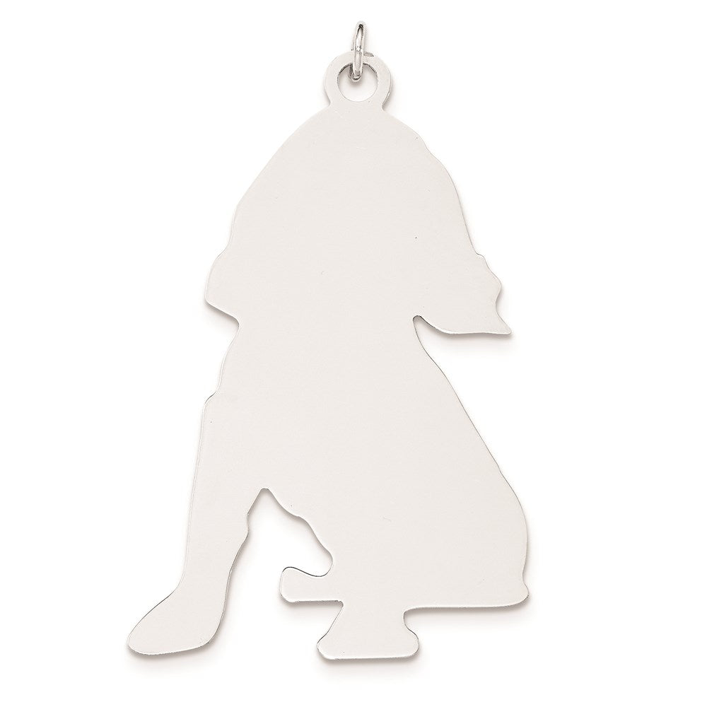 Sterlingsilber Ss Toni Tails Gravierbar Groß Cocker Spaniel Plättchen Charm