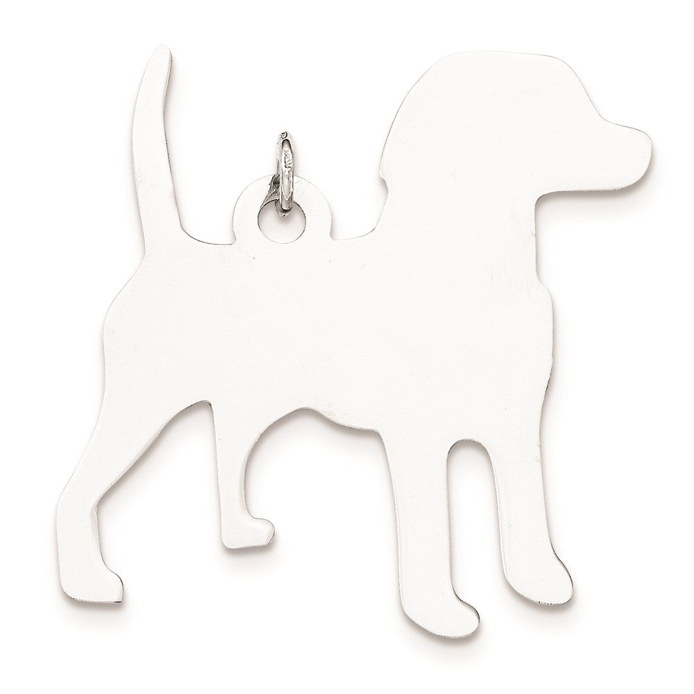 Sterlingsilber Ss Toni Tails Gravierbar Groß Beagle Plättchen Charm