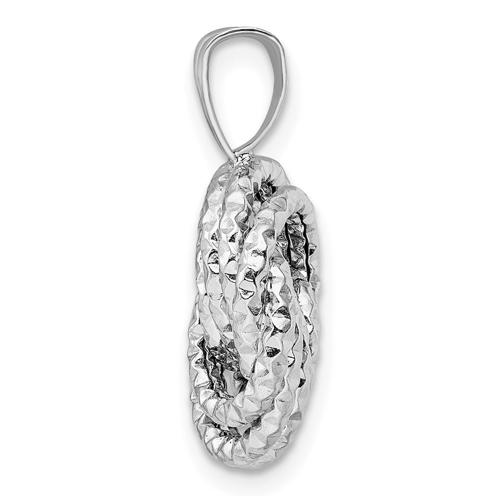 Sterlingsilber Rhodiniert Strukturiert Liebe Knoten Anhänger