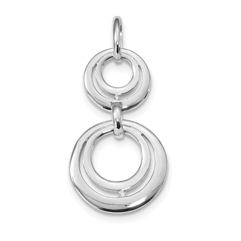 Sterlingsilber Rhodiniert Zirkonia Hängend Kreis Anhänger
